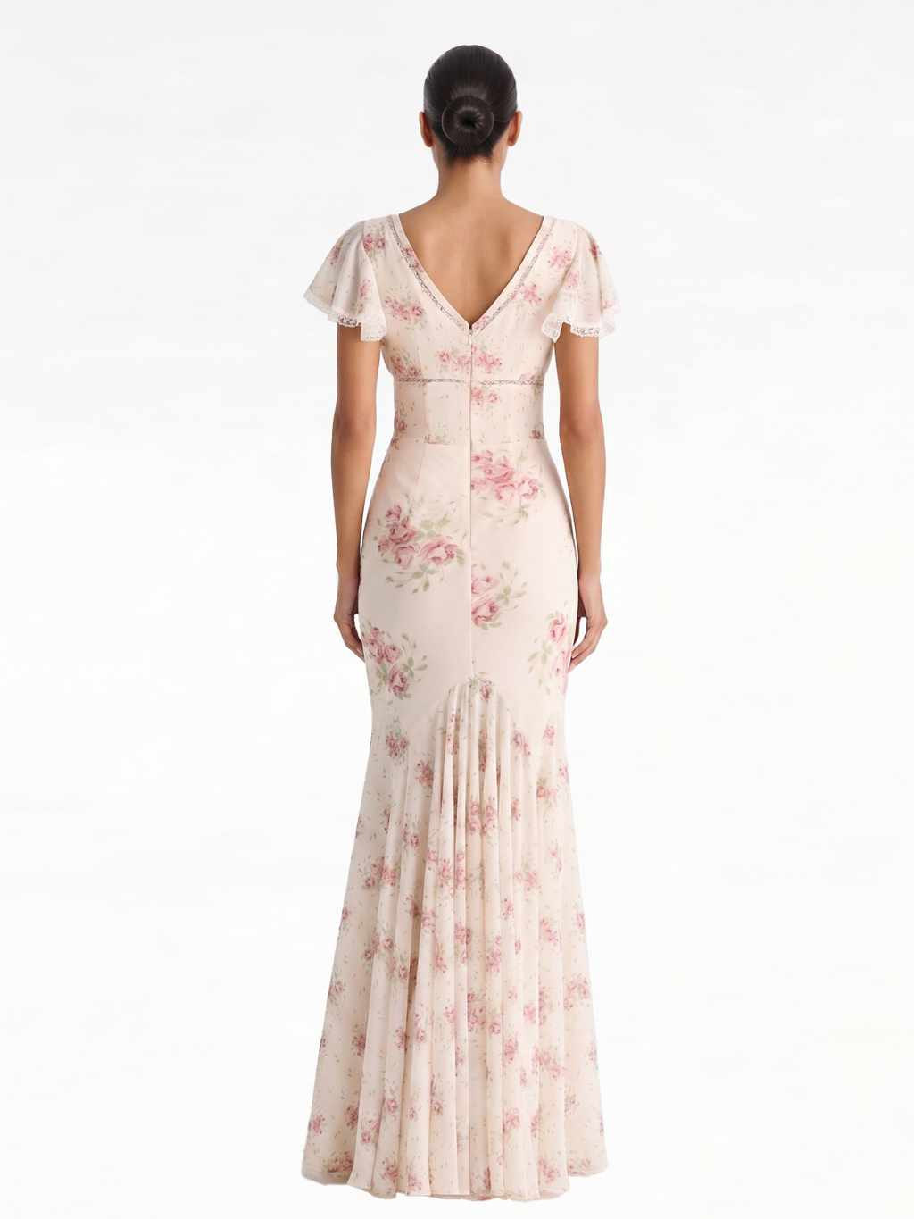 Ashgar Puff Sleeve Floral Maxi Dress