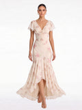 Ashgar Puff Sleeve Floral Maxi Dress