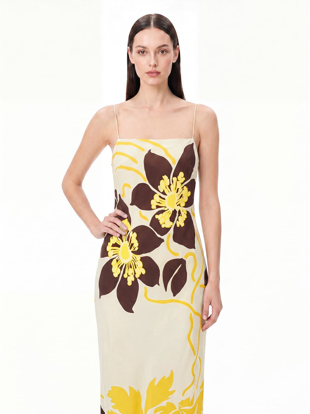 Ashgar Spaghetti Floral Maxi Dress