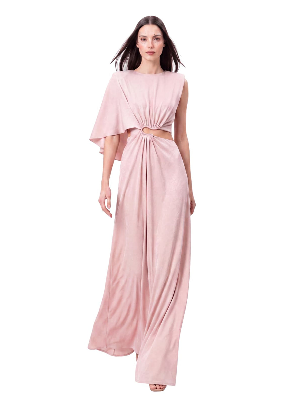 Aumira Cape Sleeve Cutout Maxi Dress