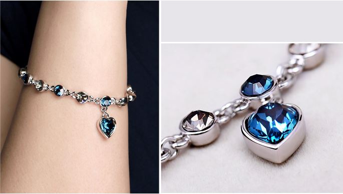 Heart of the Ocean Crystal Bracelet