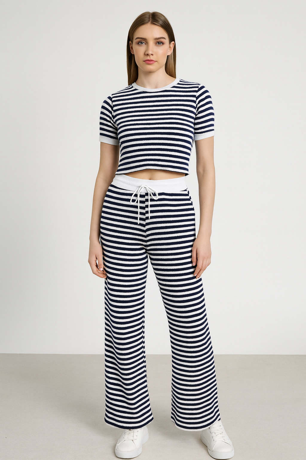 Striped Knit Top and Trouser Co-Ord