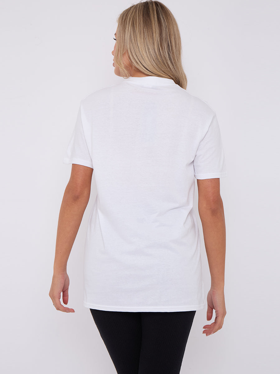 Silver Foil Graphic Printed T-Shirt