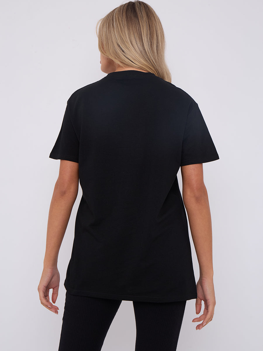 Silver Foil Graphic Printed T-Shirt