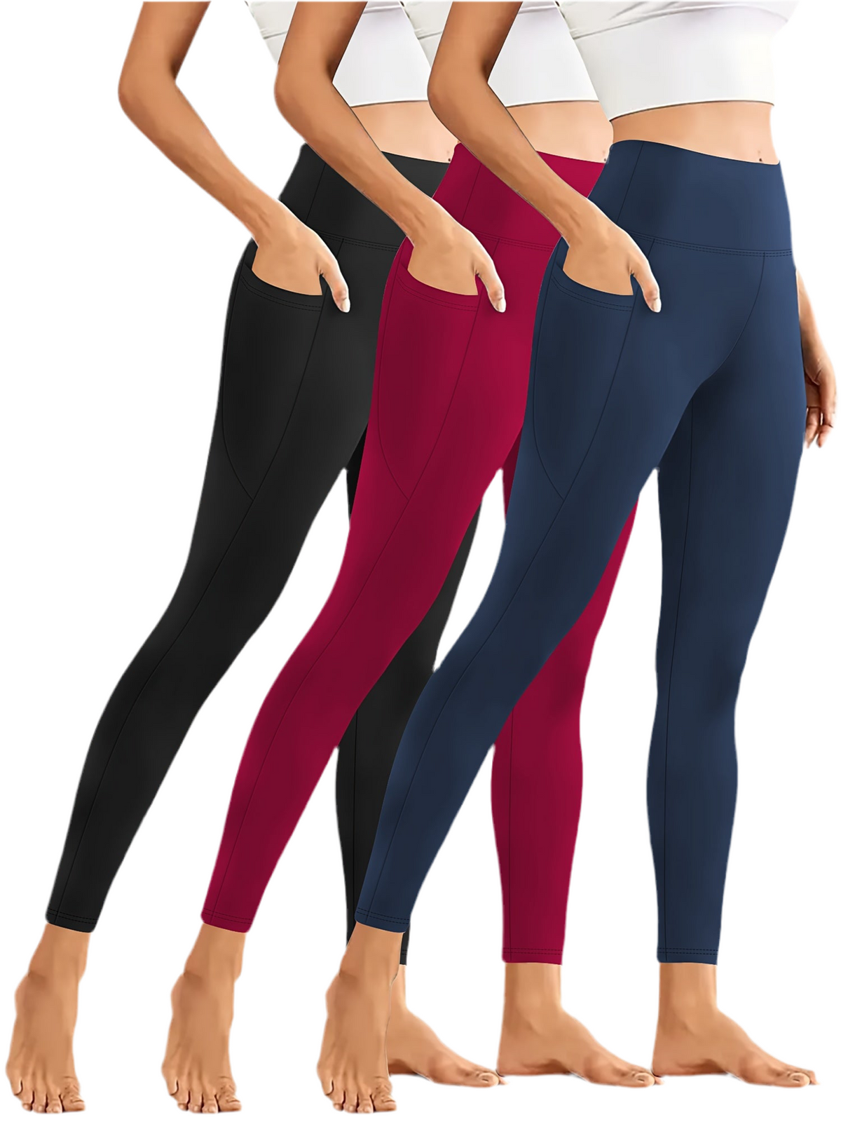 High-Waisted Moon Crescent Pocket Nine-Tenths Yoga Leggings