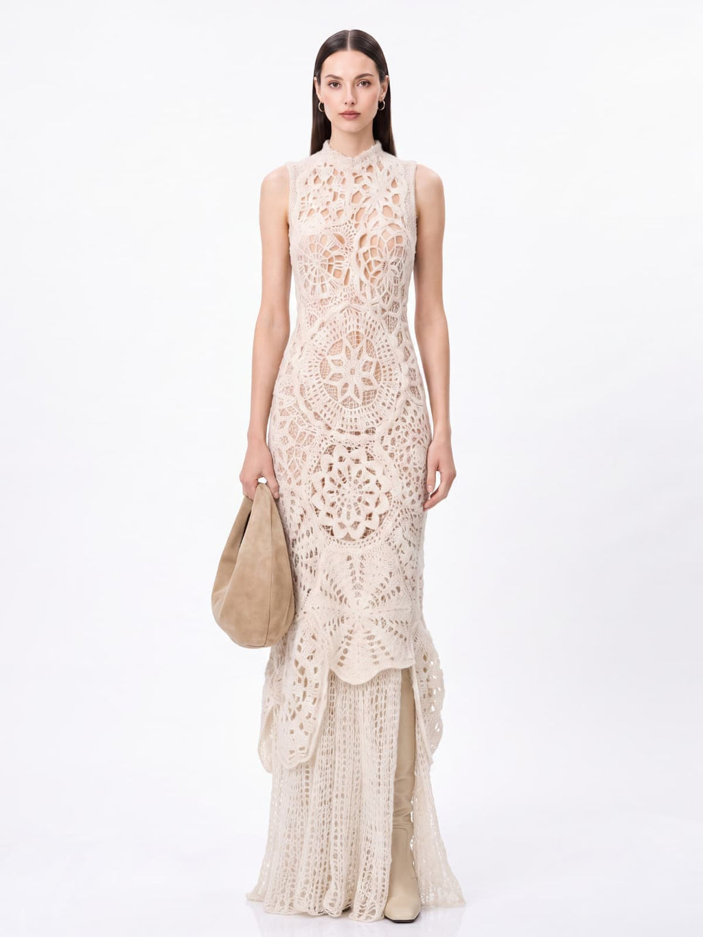 Drelian Open Back Knit Cutout Maxi Dress