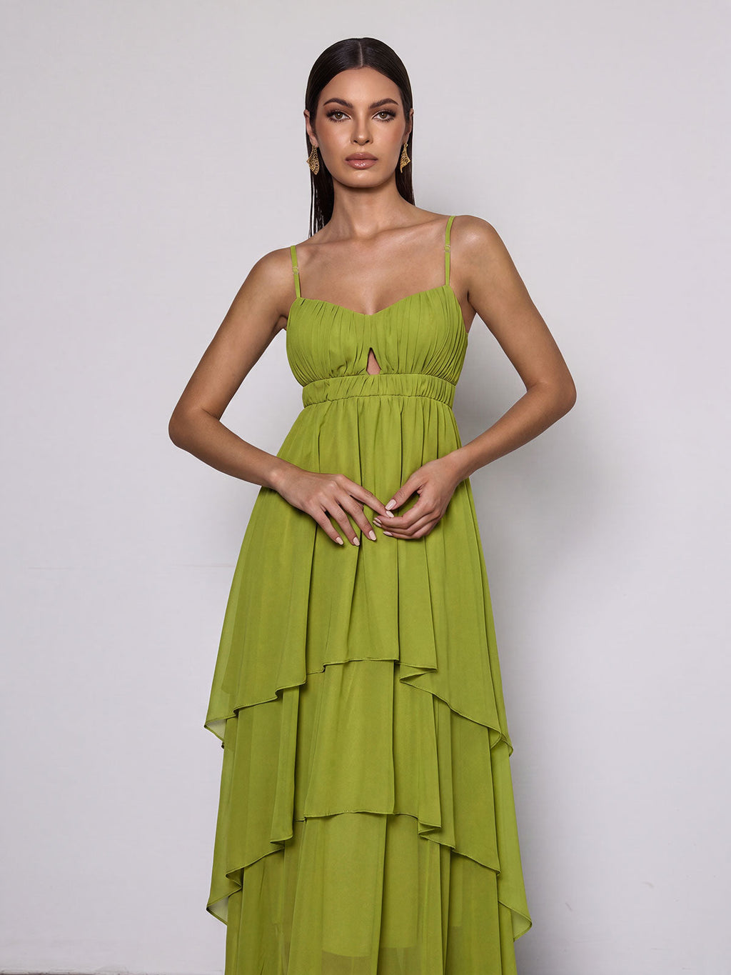 Escobar Spaghetti Pleated Maxi Dress