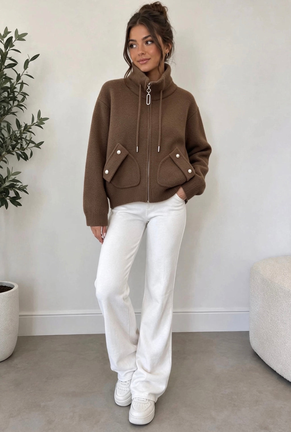Loose Knitted Double-Faced Coat