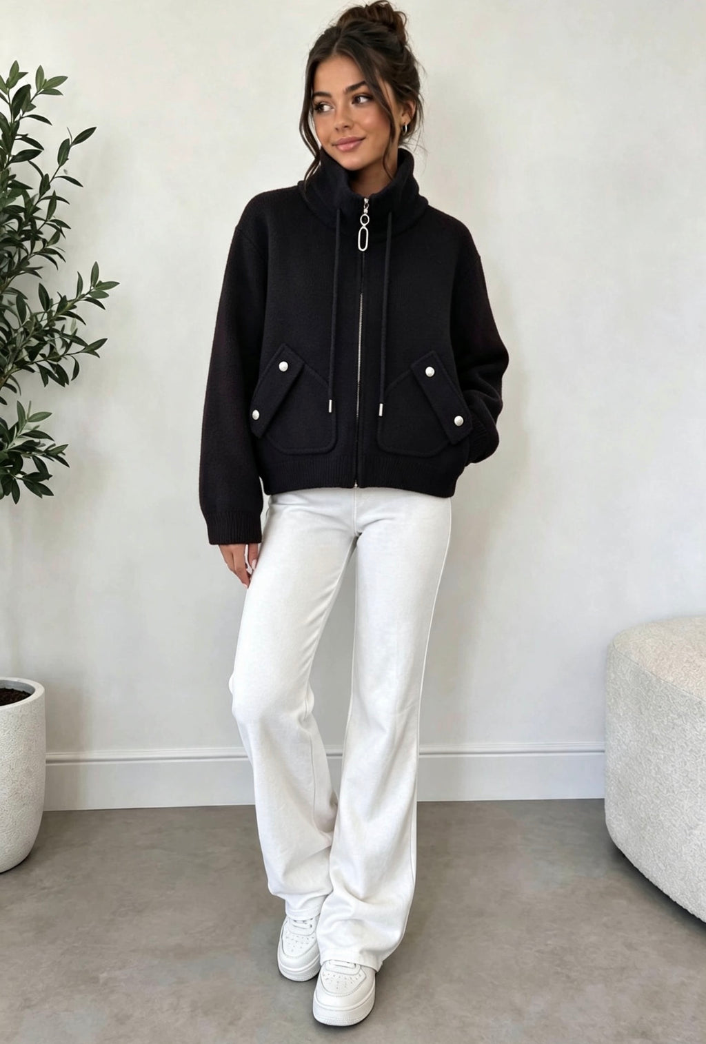 Loose Knitted Double-Faced Coat