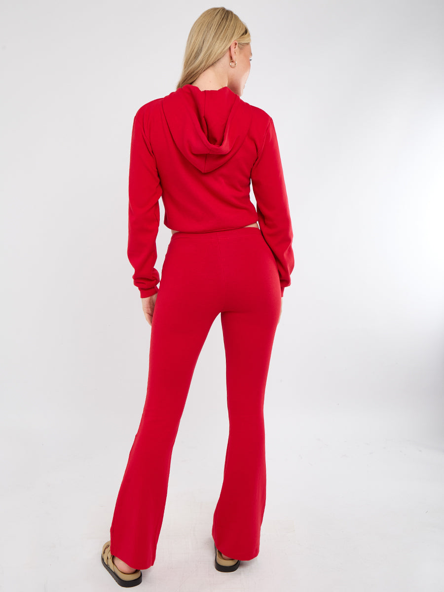 Interlock Cropped Zip Hoodie and Flared Trouser Set