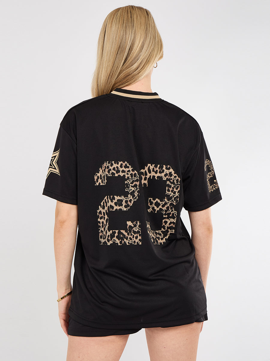 Leopard Print 23 T-Shirt With Shorts Co-ord