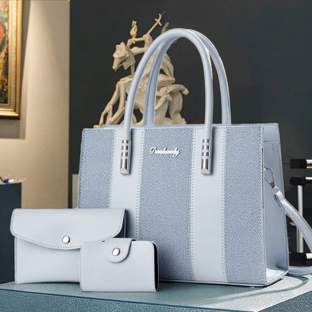 Fashion Splicing Three Piece Set Combination Bag, Single Shoulder Crossbody, Large Capacity Tote Bags for Women Handbags