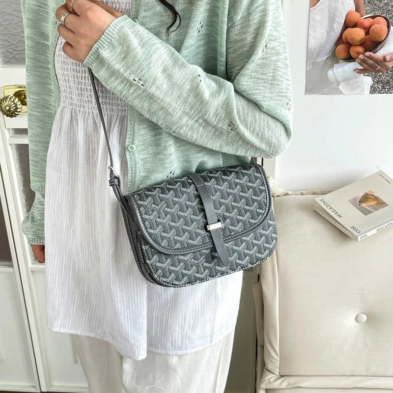 2026 Summer New Fashion French-Style Crossbody Shoulder Bag Unisex Printed Polyester Lining Bag