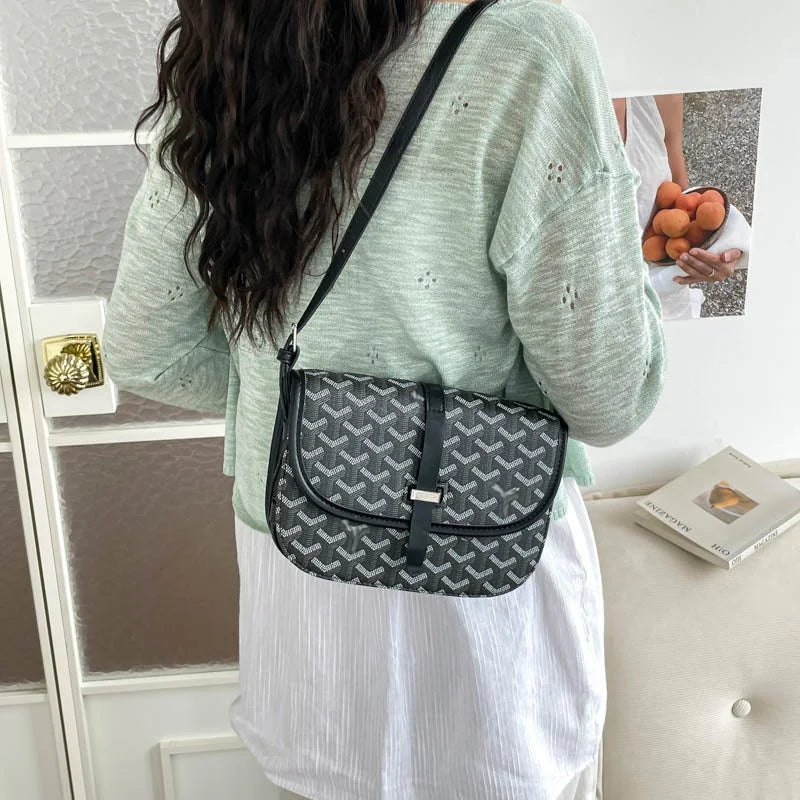 2026 Summer New Fashion French-Style Crossbody Shoulder Bag Unisex Printed Polyester Lining Bag