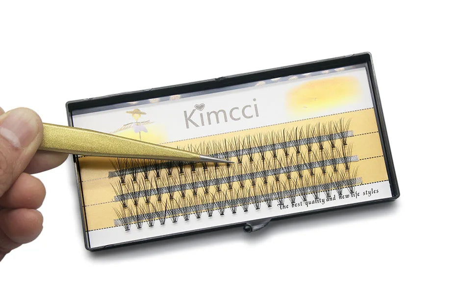 Kimcci Natural Fake Eye Lashes 60pcs 8/10/12/14mm Makeup Individual Cluster Eye Lashes Grafting Fake False Eyelashes Faux Cilias