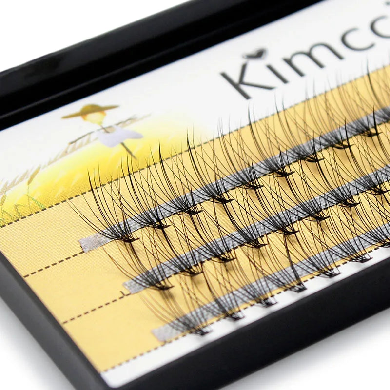 Kimcci Natural Fake Eye Lashes 60pcs 8/10/12/14mm Makeup Individual Cluster Eye Lashes Grafting Fake False Eyelashes Faux Cilias