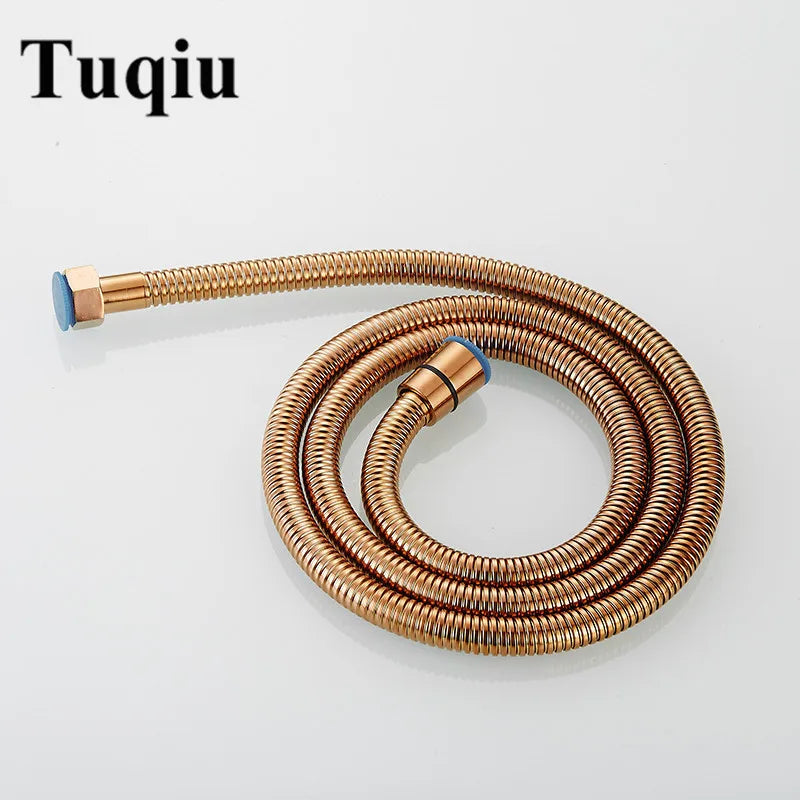 G1/2 " Flexible Brushed Gold Shower Hose 1.5m Antique Plumbing Hose Stainless Steel Gray Bathroom Water Head Shower head Pipe