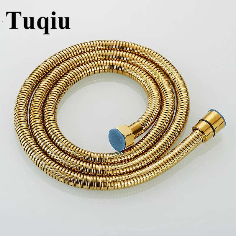 G1/2 " Flexible Brushed Gold Shower Hose 1.5m Antique Plumbing Hose Stainless Steel Gray Bathroom Water Head Shower head Pipe
