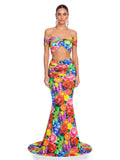 Halvior Off Shoulder Floral Skirt Set
