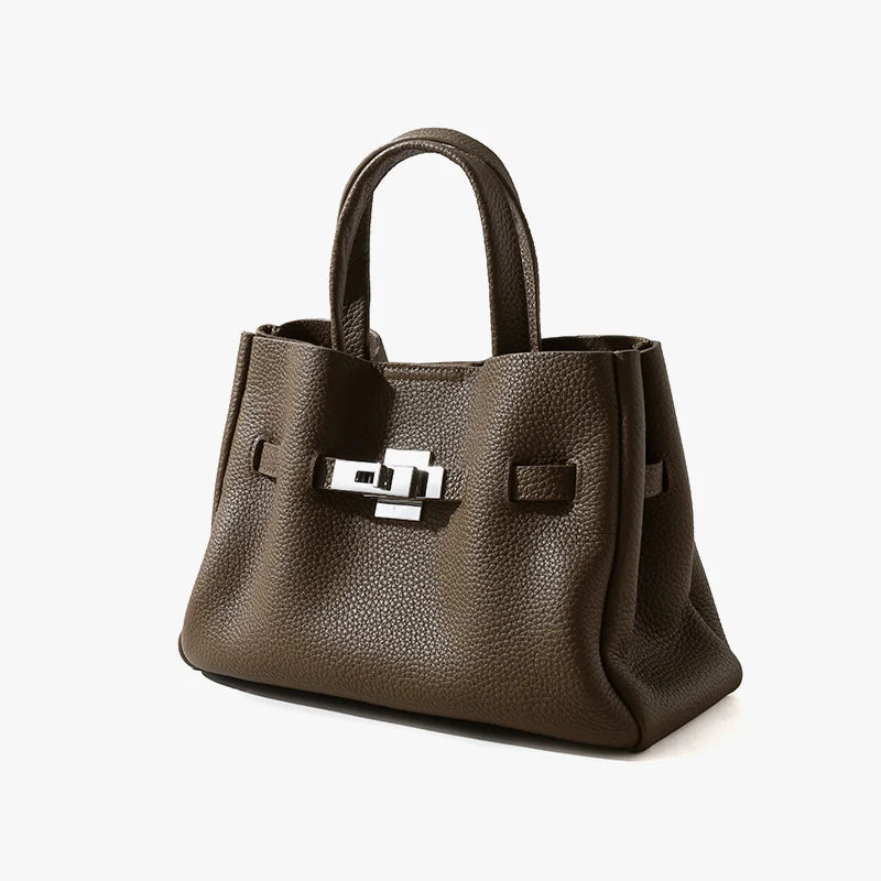 Quiet Luxury Genuine Leather Handbag for Women Pebbled Leather Totes Sac a Main Cuir Veritable Business Trip Ladies Bag Custom