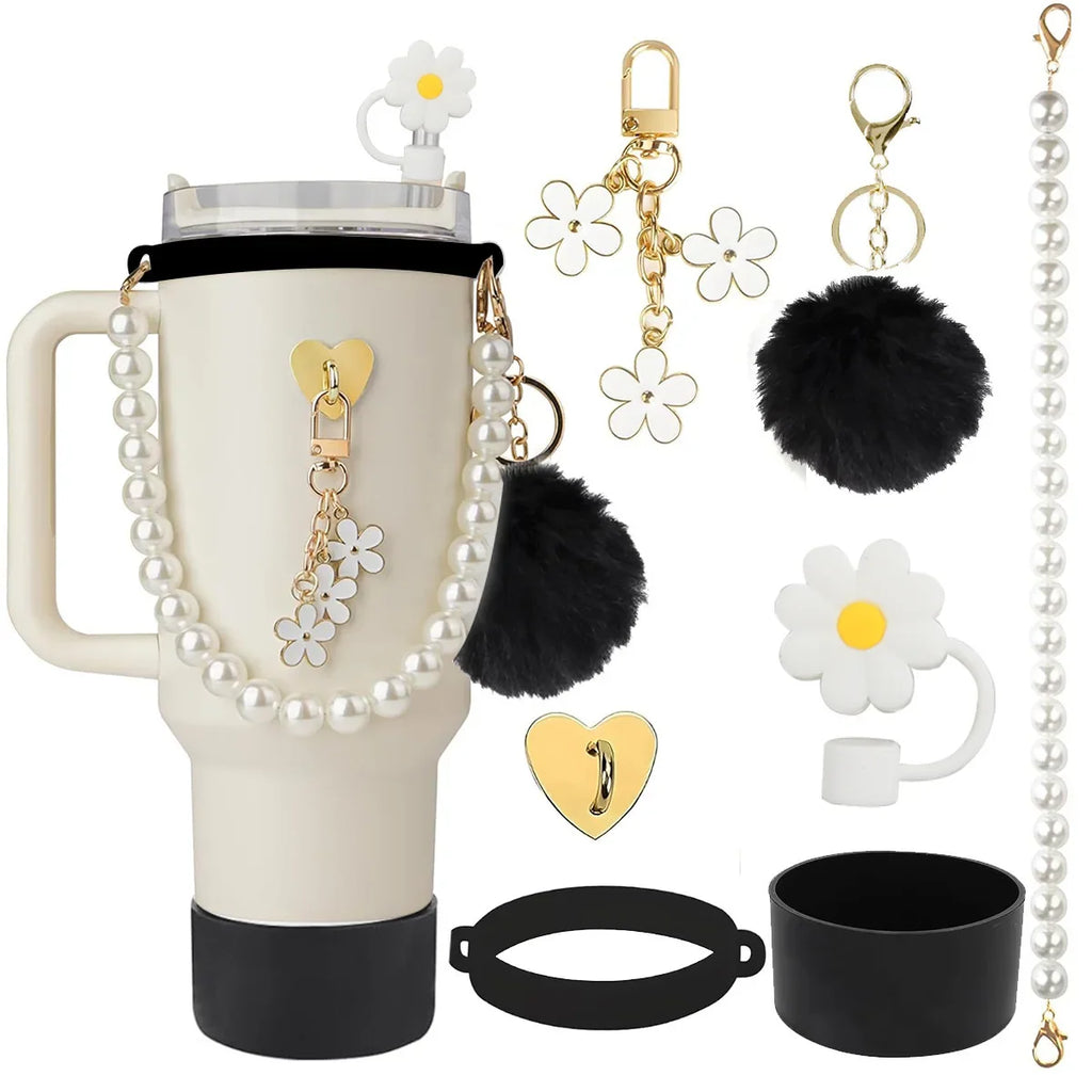 MU Beauty Pink Water Kettle Cup Decoration 40OZ Girl Plush Toy Portable Steel Kettle Cup Silica Gel Accessories
