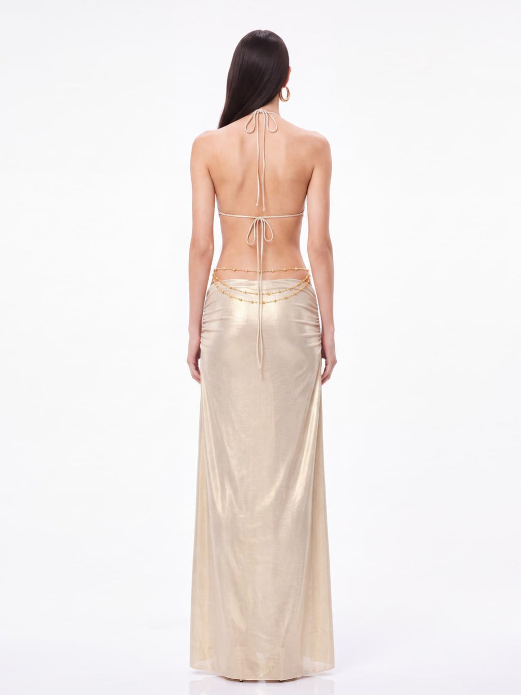 Hydronix Backless Cutout Chain Maxi Dress