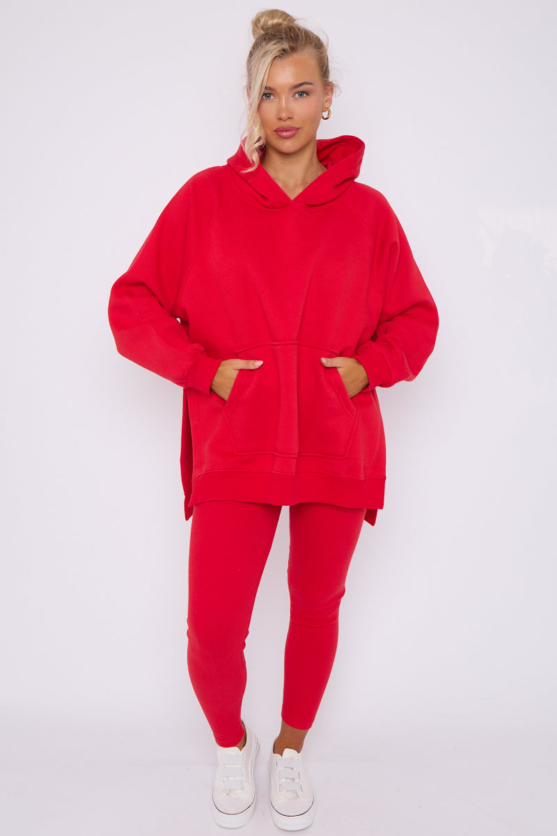 Oversized Split Sides Hoodie & Ribbed Leggings Co-ord