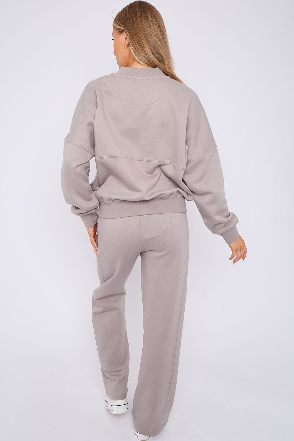 Oversized Bomber Style Fleece Zipper Co-ord