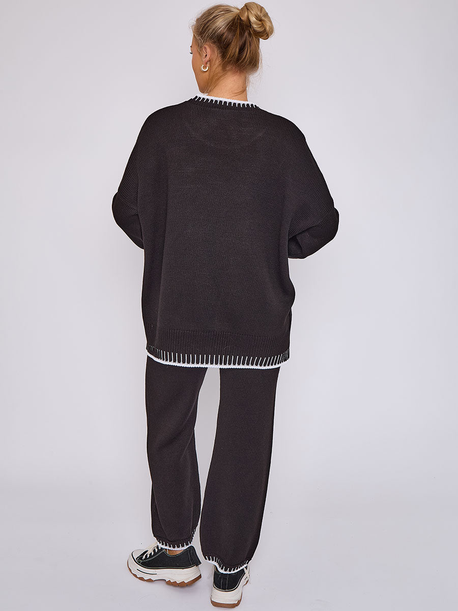 Stitch Detail Oversized Knitted Co-ord