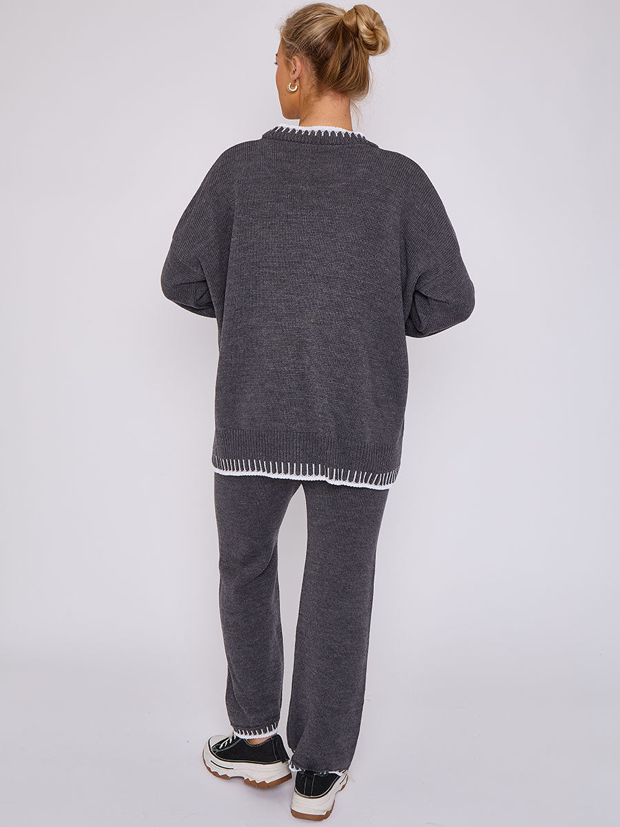 Stitch Detail Oversized Knitted Co-ord