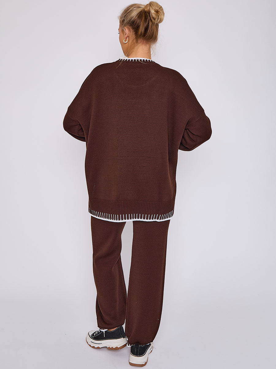 Stitch Detail Oversized Knitted Co-ord