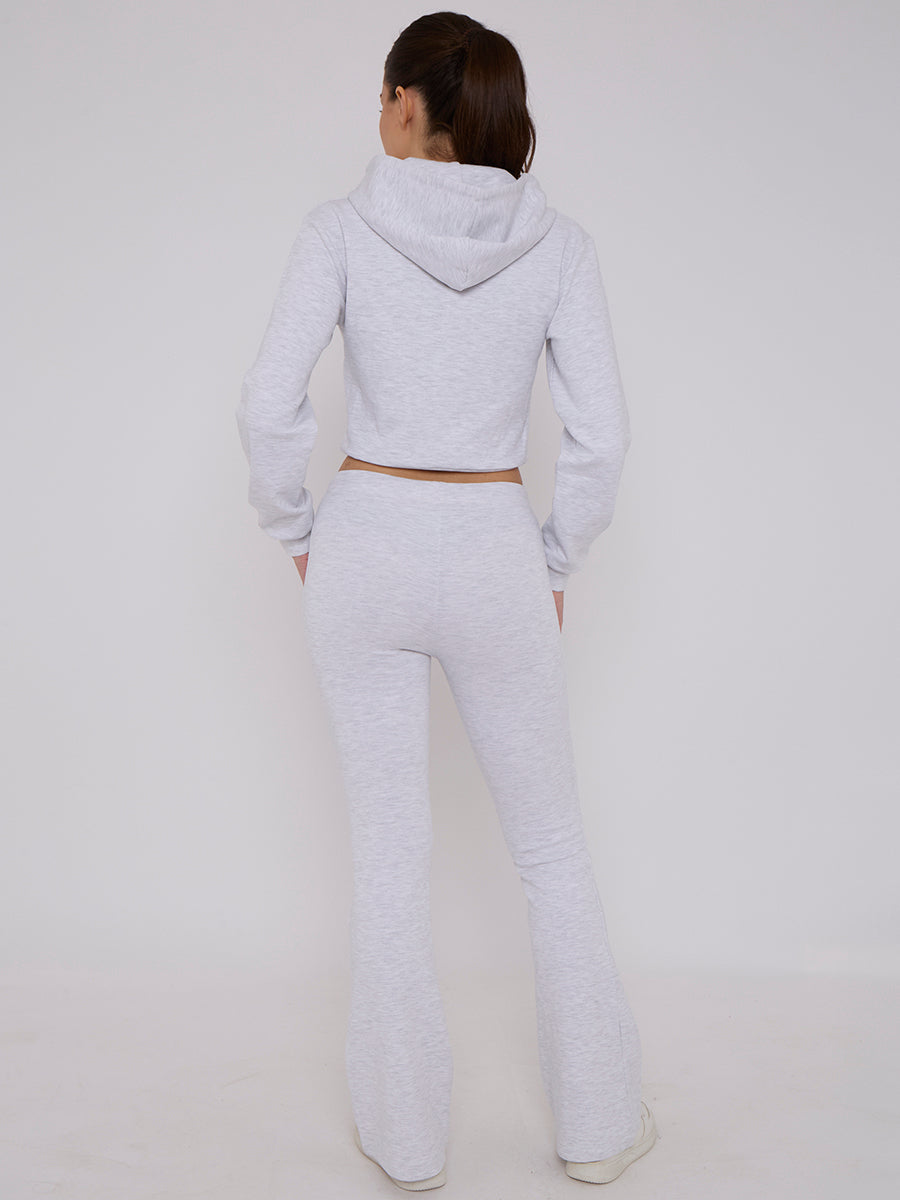Interlock Cropped Zip Hoodie and Flared Trouser Set