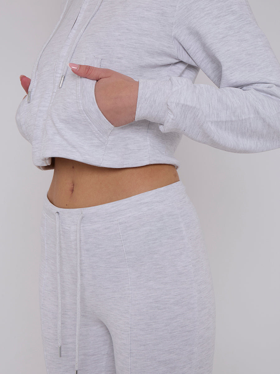 Interlock Cropped Zip Hoodie and Flared Trouser Set