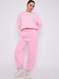 Acid Wash Sweatshirt & Jogger Bubble Hem Tracksuit