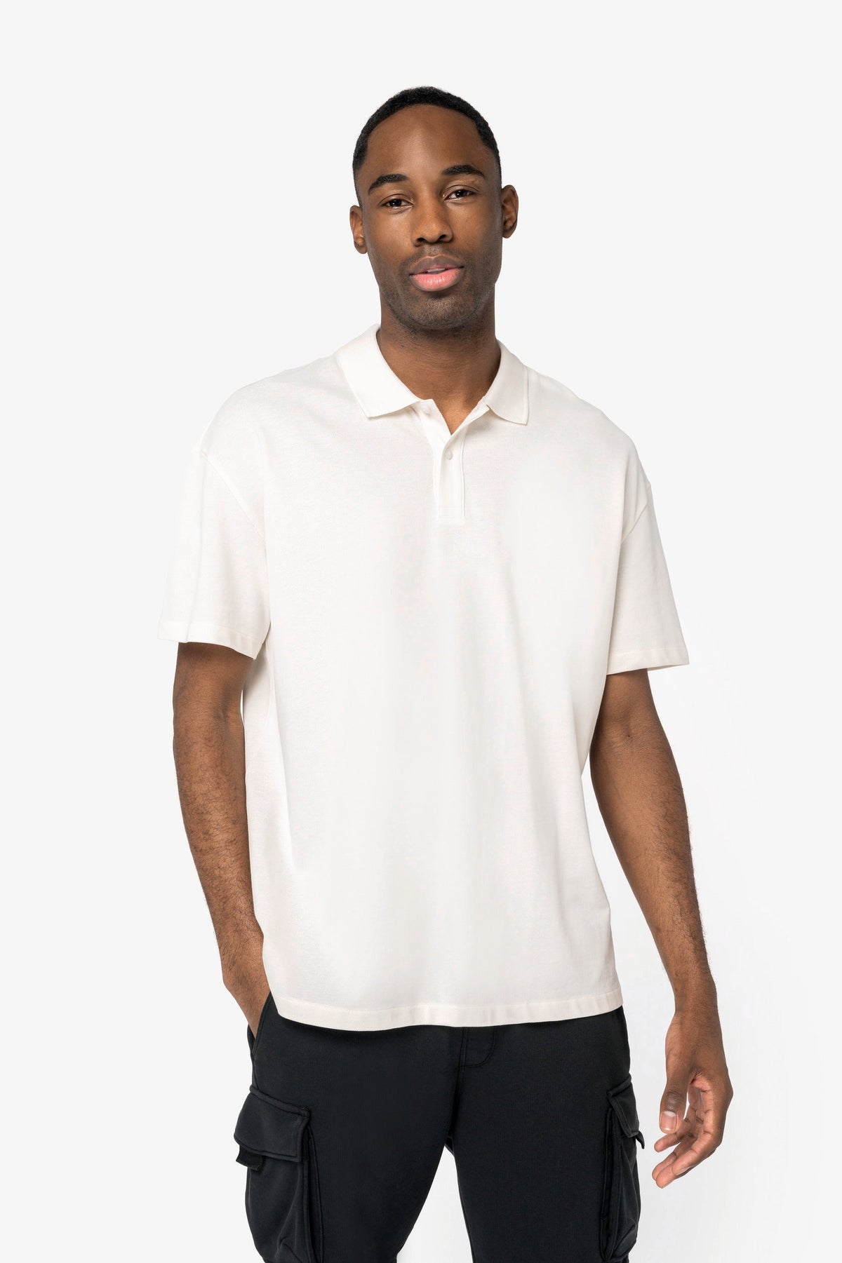 Organic Drop Shoulder Polo Shirt: Mens