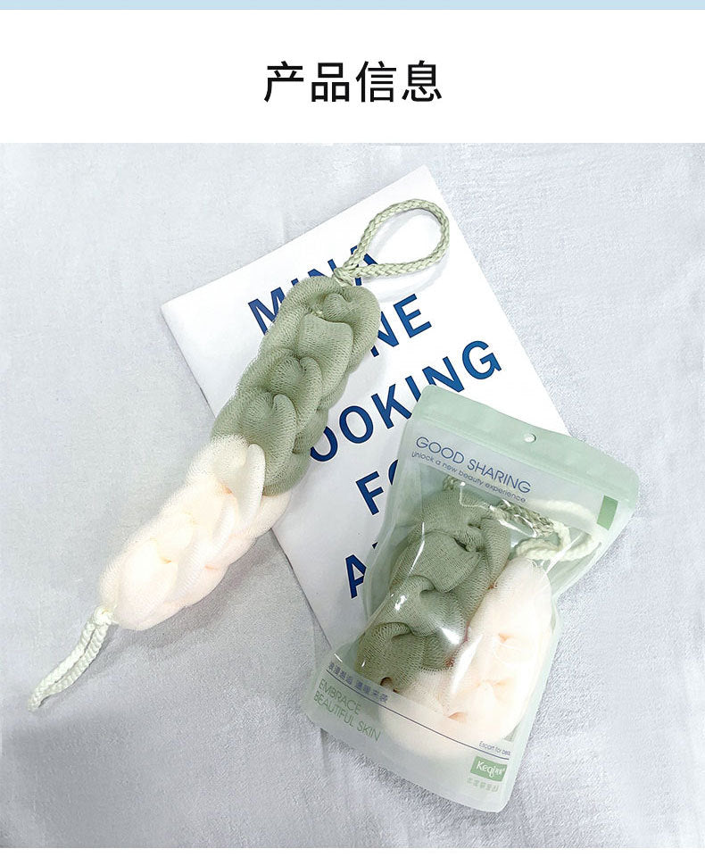 Long Bath Sponge Scrubber, Bubble Bath Ball, Comfortable Bathing Flower Ball, Exfoliating and Skin-Softening