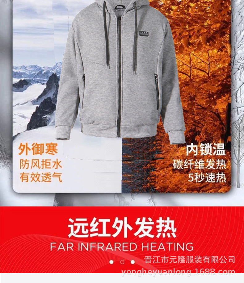 Manufacturer's New Smart Heating and Thermal Sweatshirt Outdoor Leisure Four-Control 23-Zone Constant Temperature Charging Heating Jacket