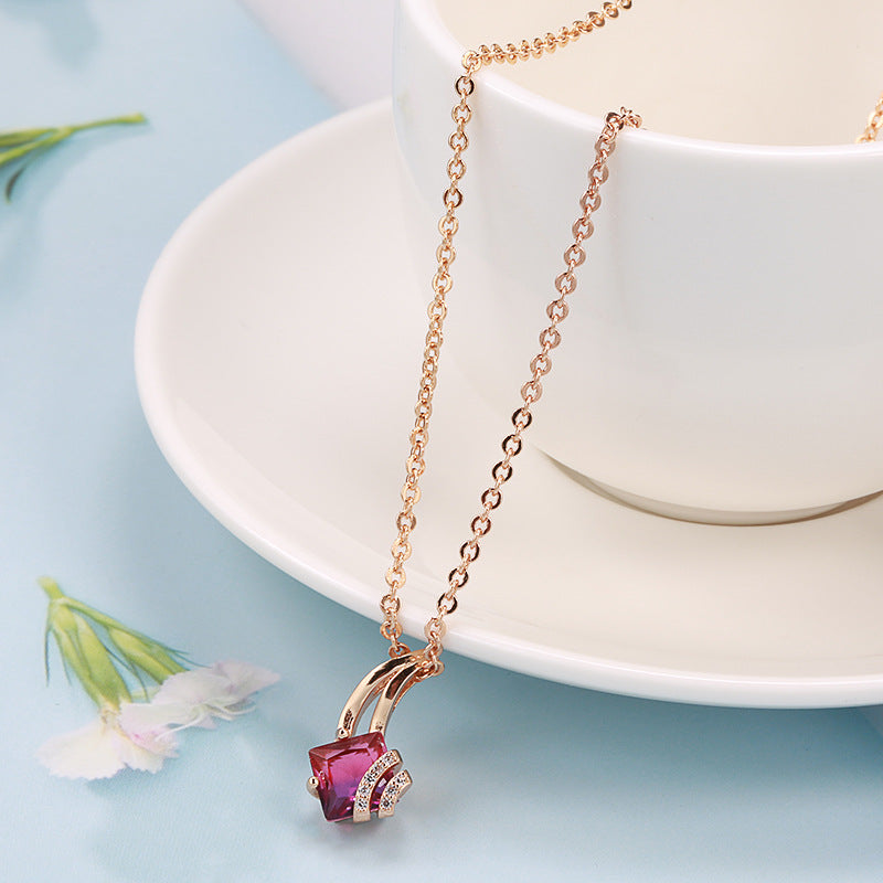 Rose Gold Zircon Necklace