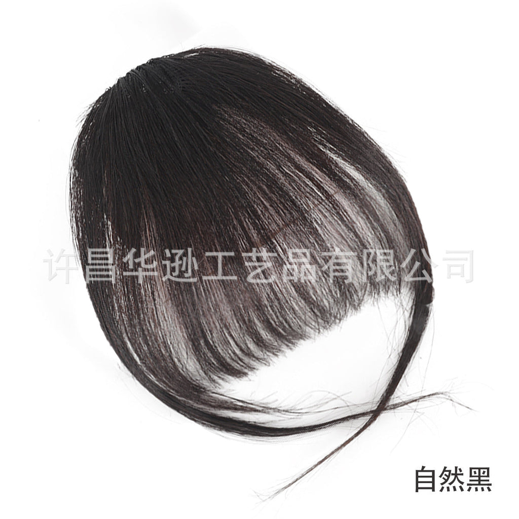 European And American Real Hair Bangs Wig Set Clip-in Bang Women's Natural Light