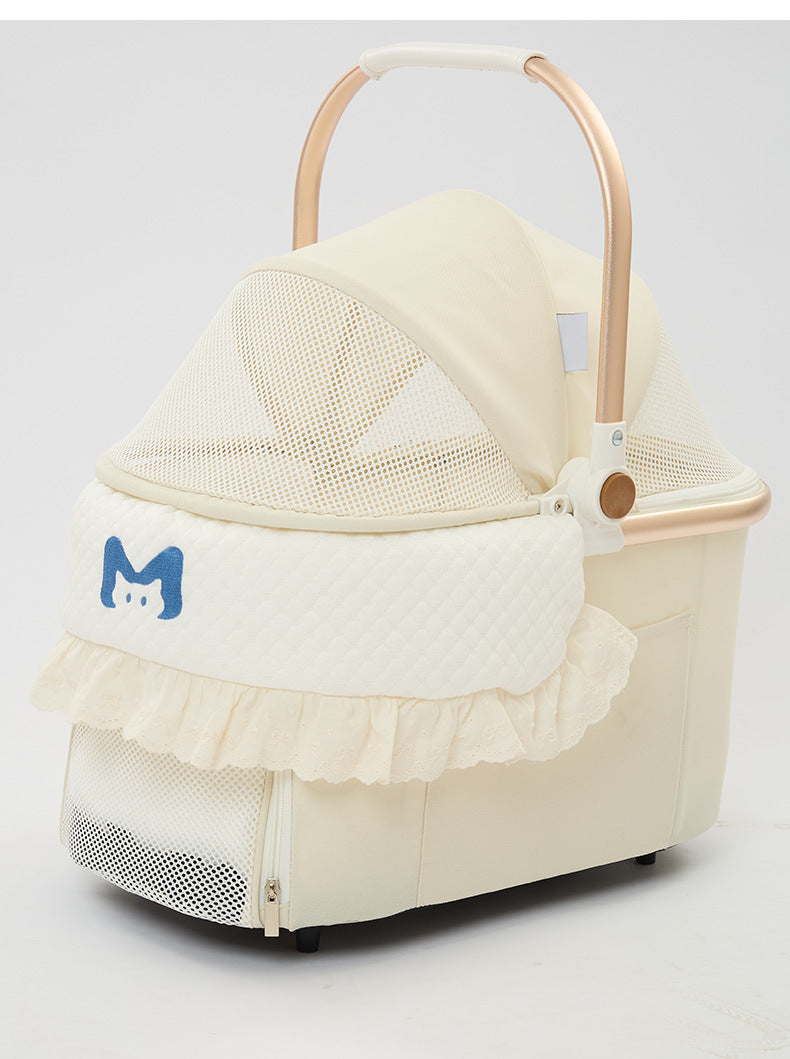 Pet Stroller Stylish Anti-Dirt Towel, Protective Pillow, Cute Three-Piece Set, Universal for Cats and Dogs, Removable and Washable Edge Pad Wholesale
