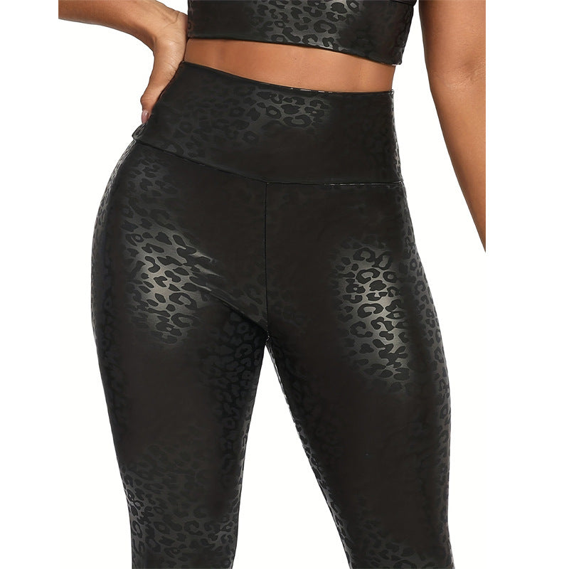 New Cross-border Leopard Print Tight Yoga Trousers