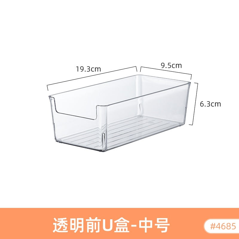Transparent Storage Box Desktop Kitchen Cabinet Drawer Refrigerator Storage Box Acrylic Snacks Portable Storage Basket