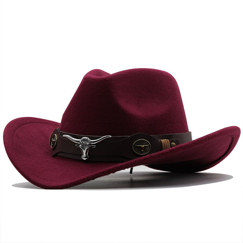 Fashion Woolen Western Denim Top Hat