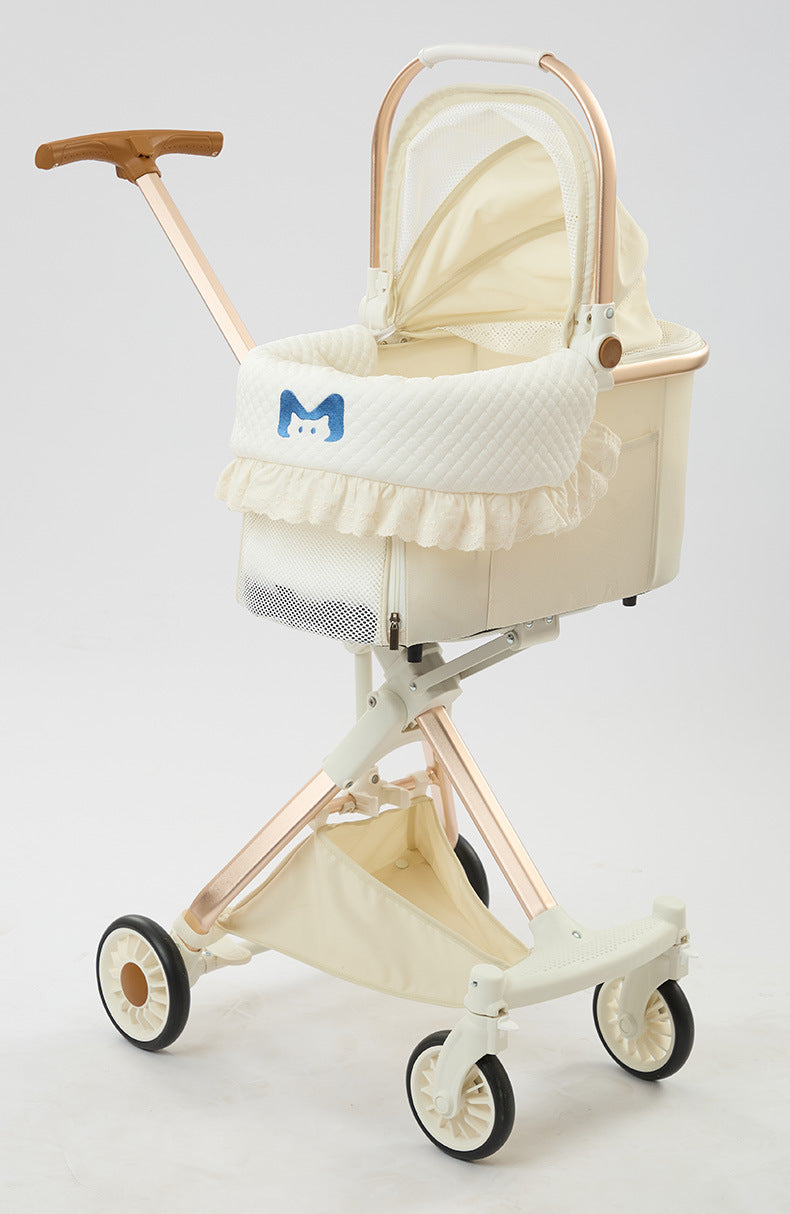 Pet Stroller Stylish Anti-Dirt Towel, Protective Pillow, Cute Three-Piece Set, Universal for Cats and Dogs, Removable and Washable Edge Pad Wholesale