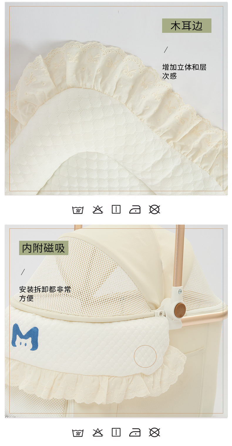 Pet Stroller Stylish Anti-Dirt Towel, Protective Pillow, Cute Three-Piece Set, Universal for Cats and Dogs, Removable and Washable Edge Pad Wholesale