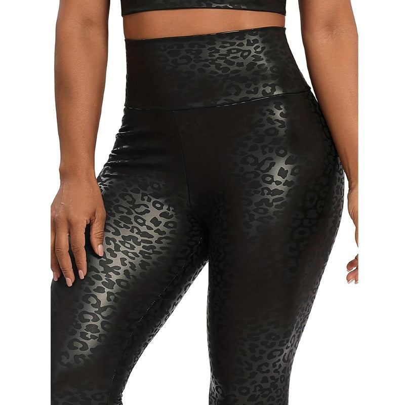 New Cross-border Leopard Print Tight Yoga Trousers