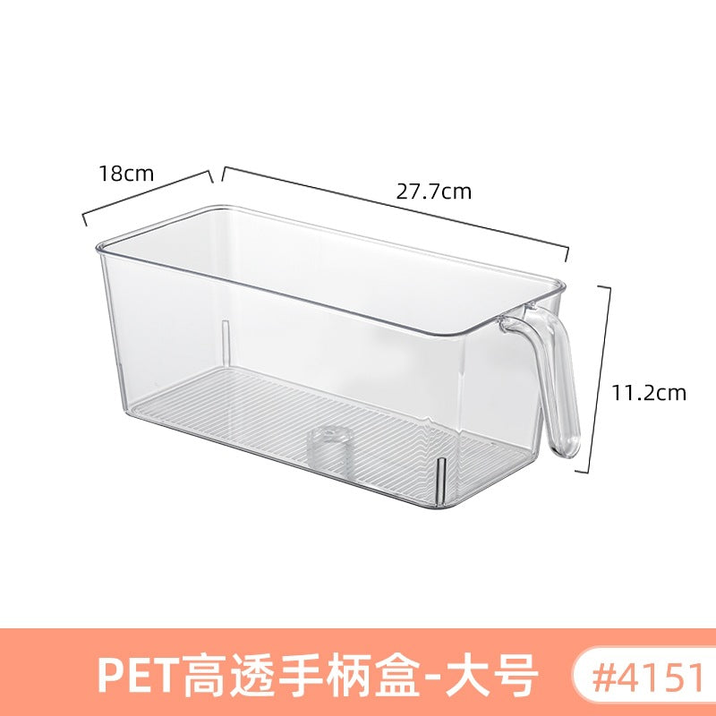 Transparent Storage Box Desktop Kitchen Cabinet Drawer Refrigerator Storage Box Acrylic Snacks Portable Storage Basket
