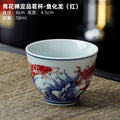 Yuerui Ceramic New Blue and Flower Tea Cup Underglaze Color Retro Yulan Cup Bowl of Kung Fu Tea Zen Tea Master Cup