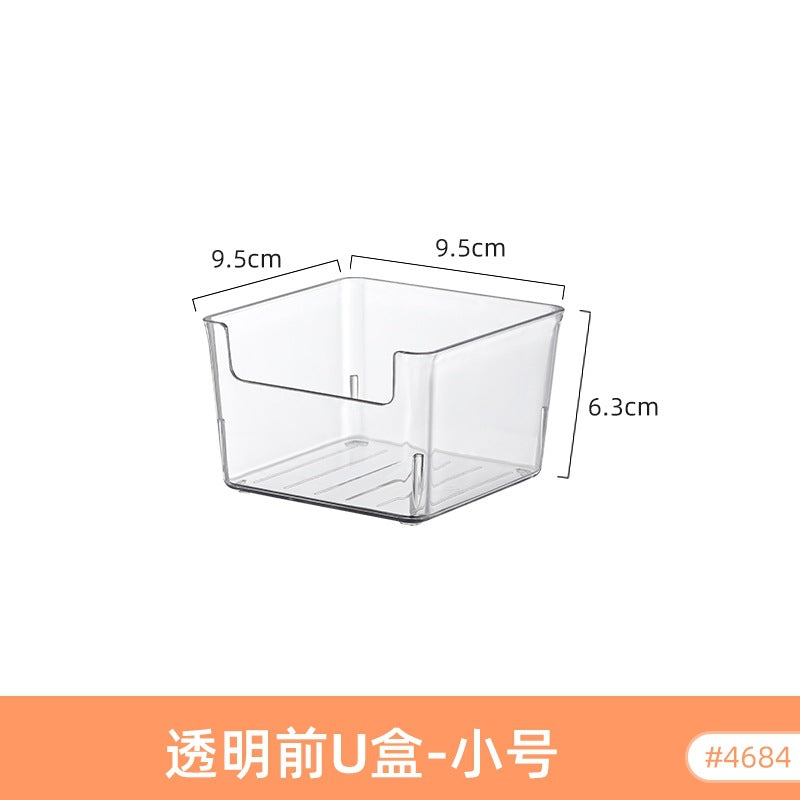 Transparent Storage Box Desktop Kitchen Cabinet Drawer Refrigerator Storage Box Acrylic Snacks Portable Storage Basket