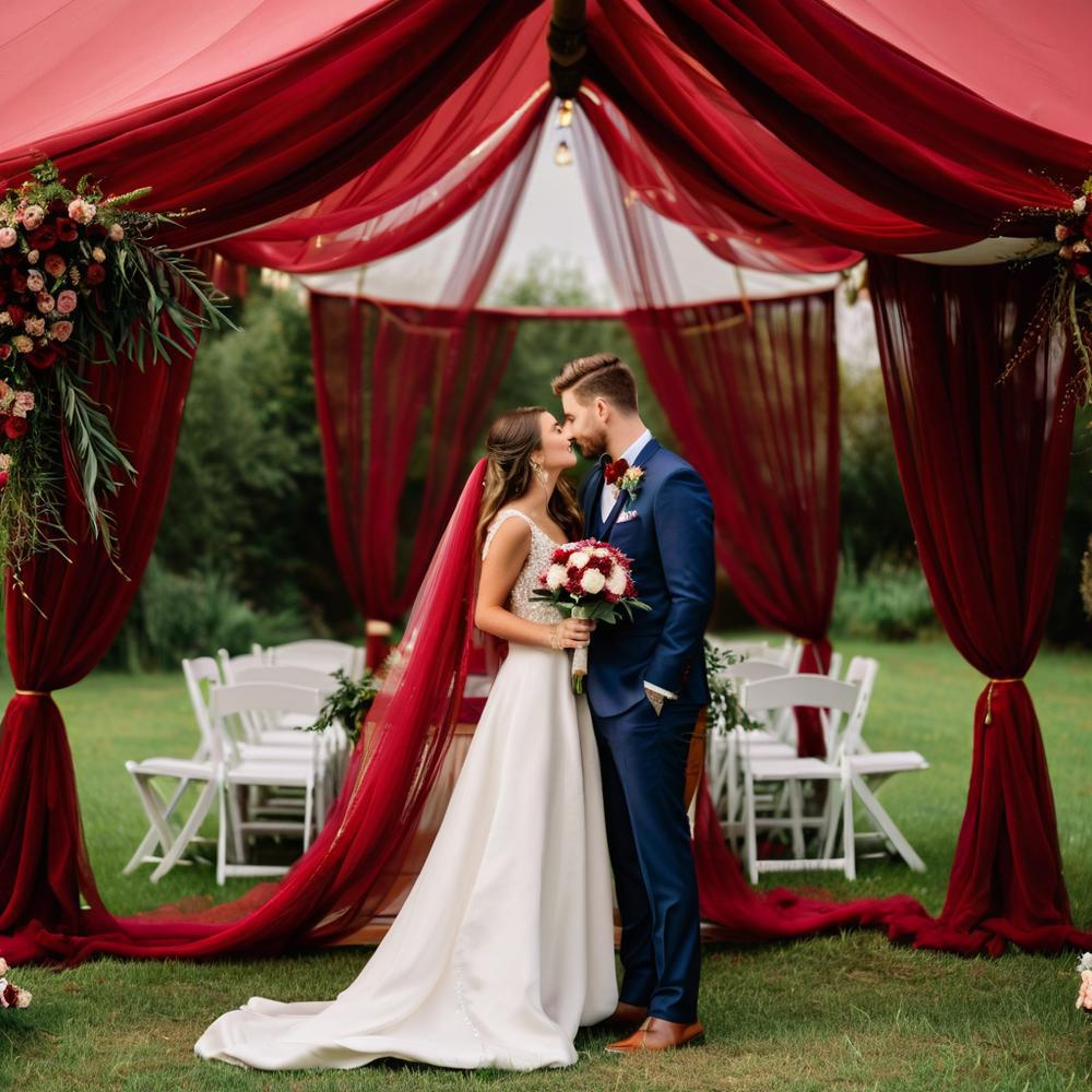 Wedding gauze curtain white gauze cross-border outdoor gauze curtain scene background decoration party wedding gauze wedding arch